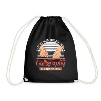 besoin d’une thérapie ; J’ai de la calligraphie pour calmer mon âme - Sac de sport léger - noir - Devant