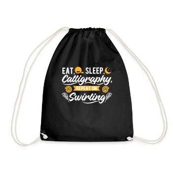 Manger. Sleep.Calligraphie, Répétez sur tourbillonnant - Sac de sport léger - noir - Devant