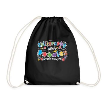 La calligraphie : là où les gribouillages deviennent éblouissants. - Sac de sport léger - noir - Devant