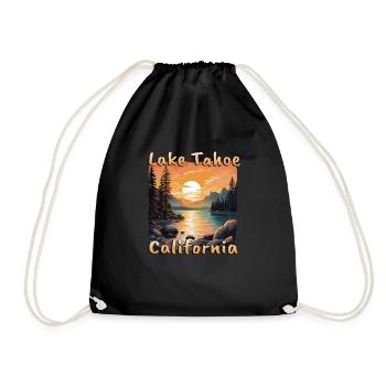 Lake Tahoe Californien Nevada USA Urlaub Camping - Turnbeutel - Schwarz - Vorne