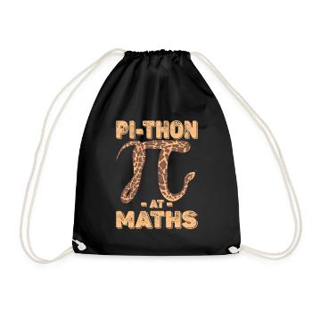 Pi-thon in Mathe - Turnbeutel - Schwarz - Vorne