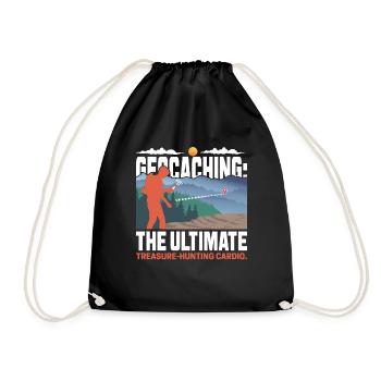 Geocaching: The ultimate treasure-hunting cardio. - Drawstring Bag - black - Front