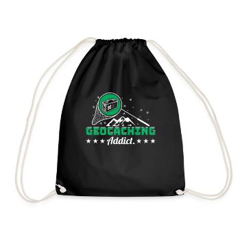 Accro au géocaching - Sac de sport léger - noir - Devant