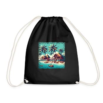 Reethi Beach Maldives Grunge Holidays - Drawstring Bag - black - Front
