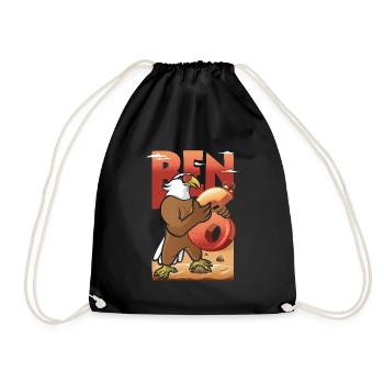 Bald eagle design for sixth birthday - Drawstring Bag - black - Front