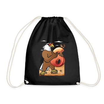 Bald eagle design for sixth birthday - Drawstring Bag - black - Front