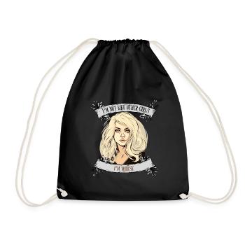 I'm not like other women, I'm worse - Drawstring Bag - black - Front
