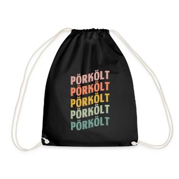 Pörkölt lettering - Drawstring Bag - black - Front