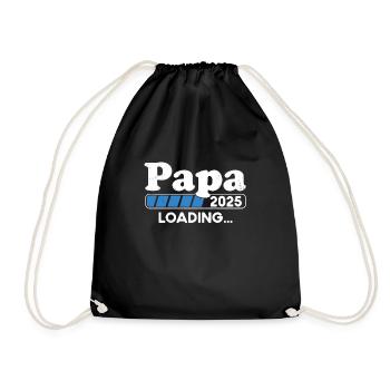 Papa 2025 Loading Eltern 2025 Papa Est. 2025 - Turnbeutel - Schwarz - Vorne