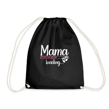 Mami Loading Schwangerschaft Bald Mama Loading - Turnbeutel - Schwarz - Vorne