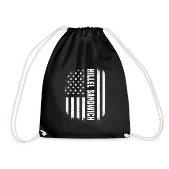 USA Flag Hillel Sandwich Design - Drawstring Bag - black - Front