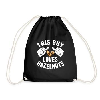 This guy loves hazelnuts - Drawstring Bag - black - Front
