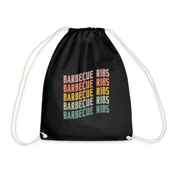 Barbecue Ribs Font - Drawstring Bag - black - Front