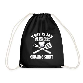 Barbecue Ribs Grill Shirt - Drawstring Bag - black - Front