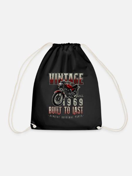 Vintage Motorrad Biker Motorrad Geburtstag 1969 - Turnbeutel - Schwarz