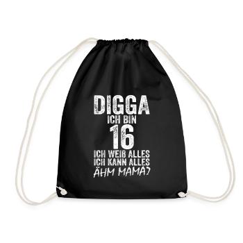 Digga J’ai 16 ans Je peux tout faire 16e anniversaire - Sac de sport léger - noir - Devant