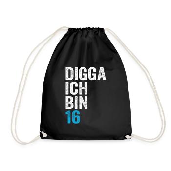 Digga J’ai 16e anniversaire garçon 16e anniversaire - Sac de sport léger - noir - Devant