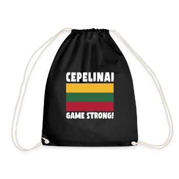 Cepelinai Game Strong - Drawstring Bag - black - Front