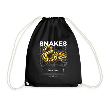 Ball Python Modern Streetwear Reptilienhalter - Turnbeutel - Schwarz - Vorne