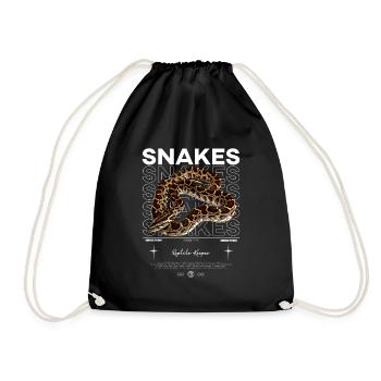 Burmesische Python Moderne Streetwear Reptilienhalterin - Turnbeutel - Schwarz - Vorne