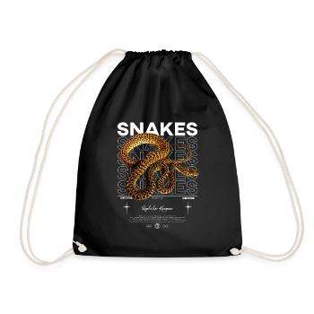 Teppich Python Modern Streetwear Reptilienpfleger - Turnbeutel - Schwarz - Vorne