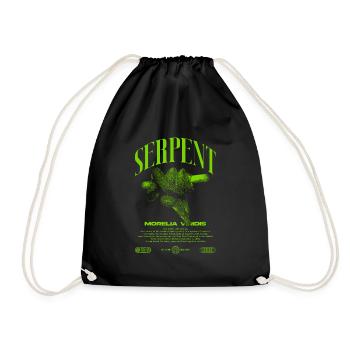 Green Tree Python Modern Reptile Keeper Streetwear - Drawstring Bag - black - Front