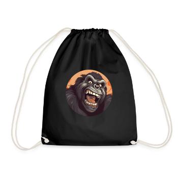 Conception de motifs de singe rugissant de gorille cool - Sac de sport léger - noir - Devant