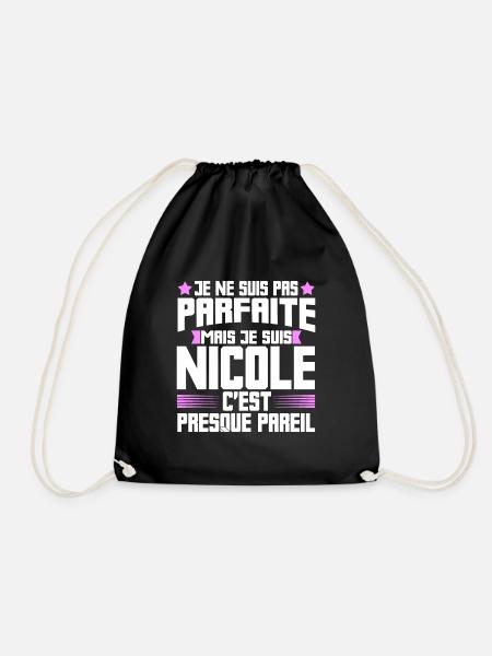 Je ne suis pas parfaite mais je suis Nicole. - Sac de sport léger - noir
