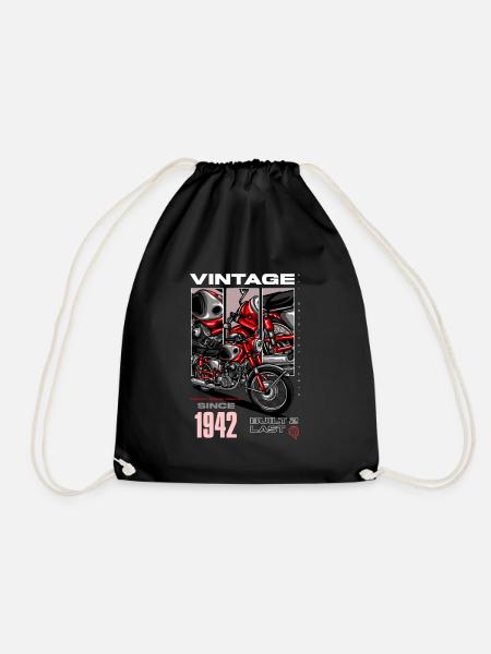 Vintage Motorrad Biker Motorrad Geburtstag 1942 - Turnbeutel - Schwarz