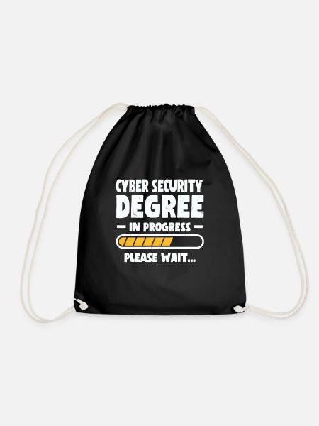 Cyber Security Degree Shirt - Turnbeutel - Schwarz
