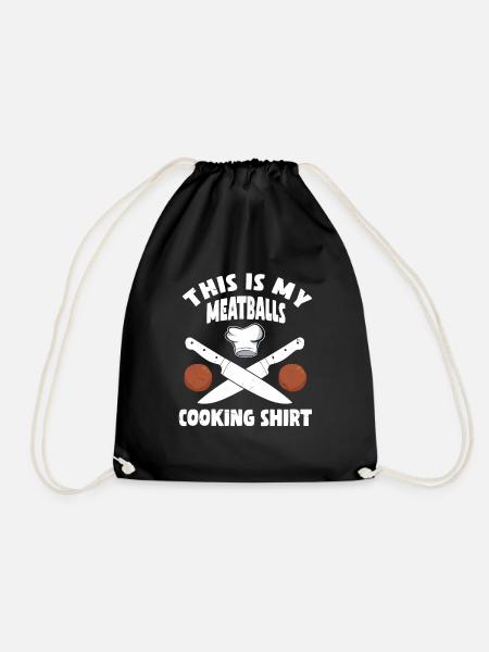 swedishswedish meatballs chef shirt - Drawstring Bag - black