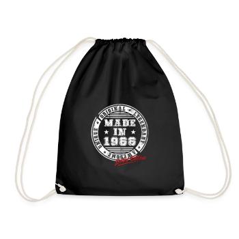 Retro Patch Vintage 1966 Birthday Gift - Drawstring Bag - black - Front