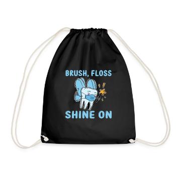 Cute Dentist Shirt Kids - Drawstring Bag - black - Front