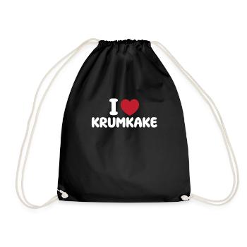 I love Krumkake - Drawstring Bag - black - Front