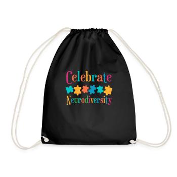 Celebrate neurodiversity - Drawstring Bag - black - Front