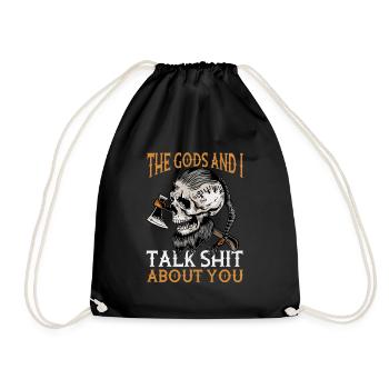 Lustiges Wikinger T-shirt - Turnbeutel - Schwarz - Vorne