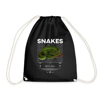 Vipère de fosse à lèvres blanches moderne gardien de reptile - Sac de sport léger - noir - Devant