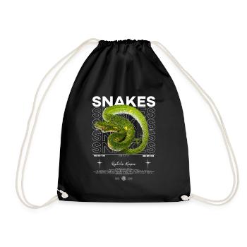 Green Tree Python moderne Streetwear Reptile gardien - Sac de sport léger - noir - Devant