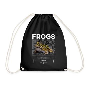 Gehörnter Frosch Streetwear Froschhüter - Turnbeutel - Schwarz - Vorne