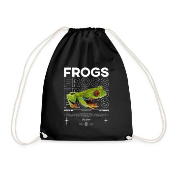 Rotäugiger Laubfrosch Streetwear Froschhüter - Turnbeutel - Schwarz - Vorne