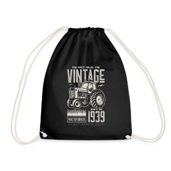 Tracteur Vintage Farmer Anniversaire Né En 1939 - Sac de sport léger - noir - Devant