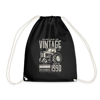 Tracteur Vintage Farmer Anniversaire Né En 1990 - Sac de sport léger - noir - Devant