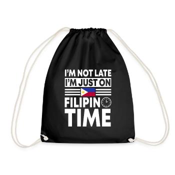 Filipino Time - Drawstring Bag - black - Front
