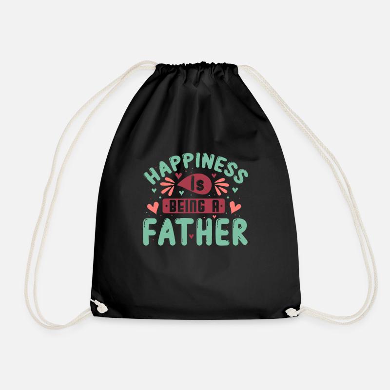 Happiness is being a father - Turnbeutel - Schwarz