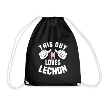 Ce mec adore le lechon - Sac de sport léger - noir - Devant