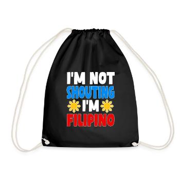 Filipino Humor Shirt - Drawstring Bag - black - Front