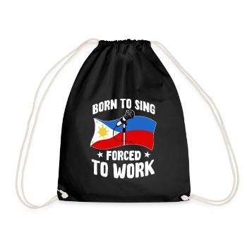 Filipino Videoke Karaoke Philippines Shirt - Drawstring Bag - black - Front