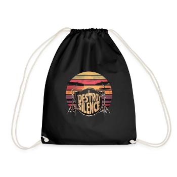 Je détruis le silence humour joueur de batterie - Sac de sport léger - noir - Devant