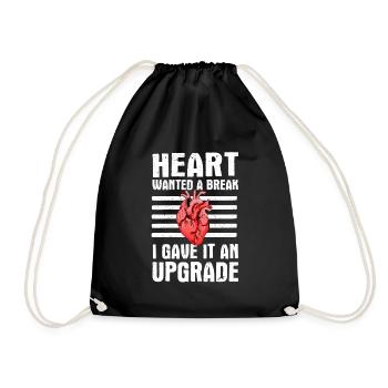 Funny Heart Transplant Gift - Drawstring Bag - black - Front