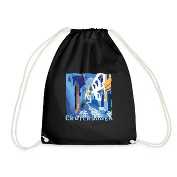 Chefchaouen, Maroc, Vieille ville bleue - Sac de sport léger - noir - Devant
